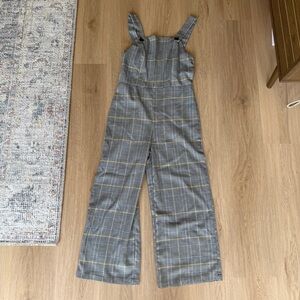 Primark Gray Plaid Jumpsuit